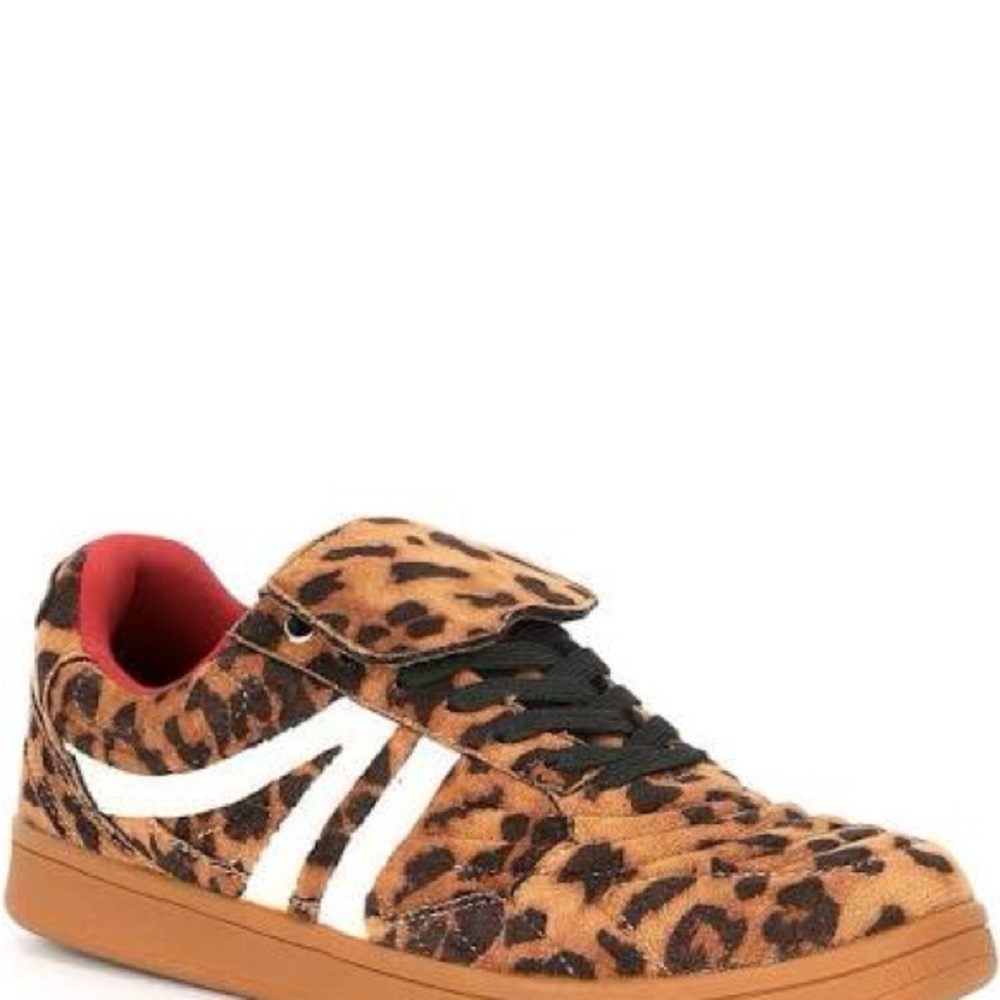 Steve Madden Leopard Print Sneakers with Red Interior